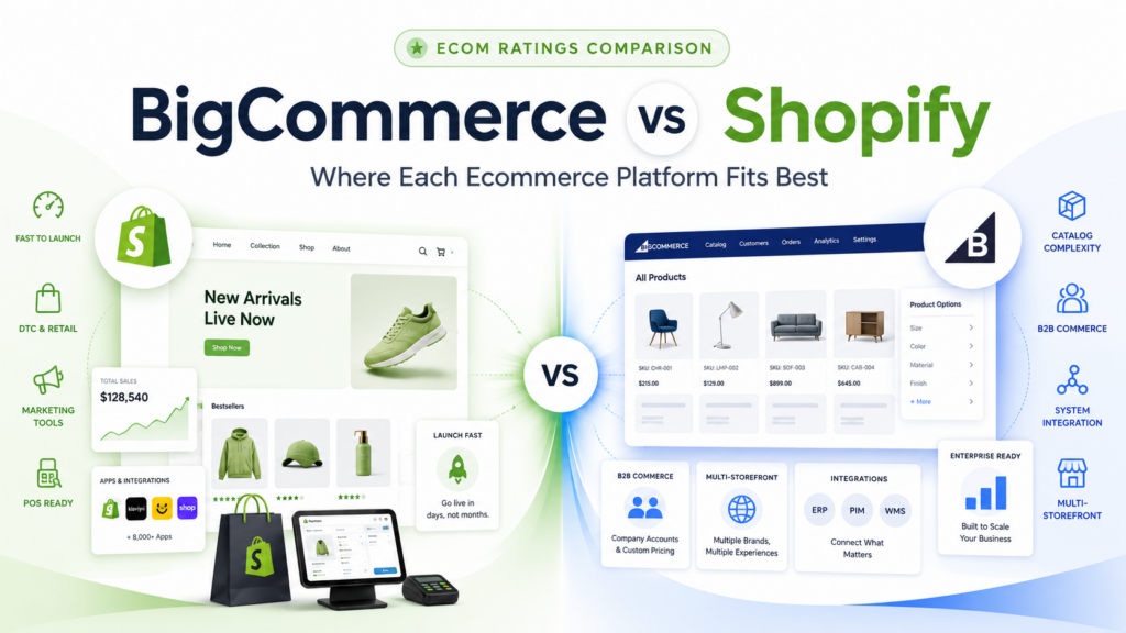 BigCommerce vs Shopify: Where Each Ecommerce Platform Fits Best