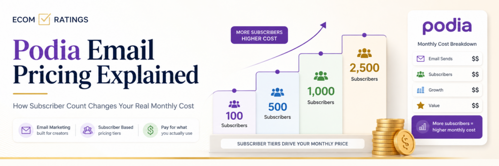 Podia Email Pricing Explained: How Subscriber Count Changes Your Real Monthly Cost