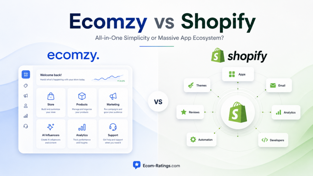 Ecomzy vs Shopify: All-in-One Simplicity or Massive App Ecosystem?