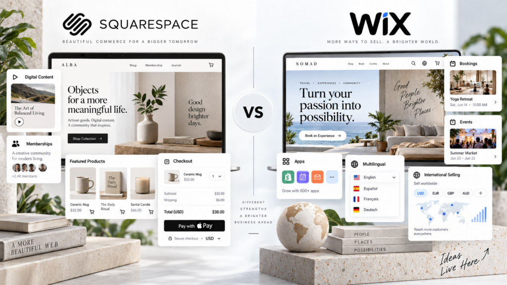 Squarespace vs Wix: Website Builder, Pricing, Ecommerce & SEO Compared